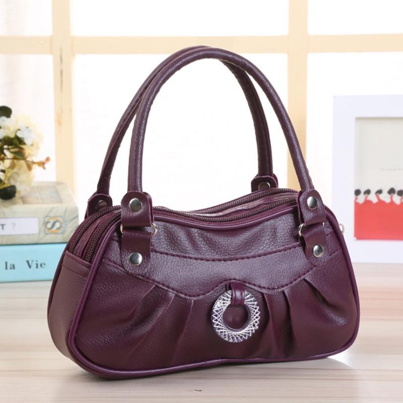 Elegant Pure Color Handbag For Women With Soft Pu Leather And Classic Design