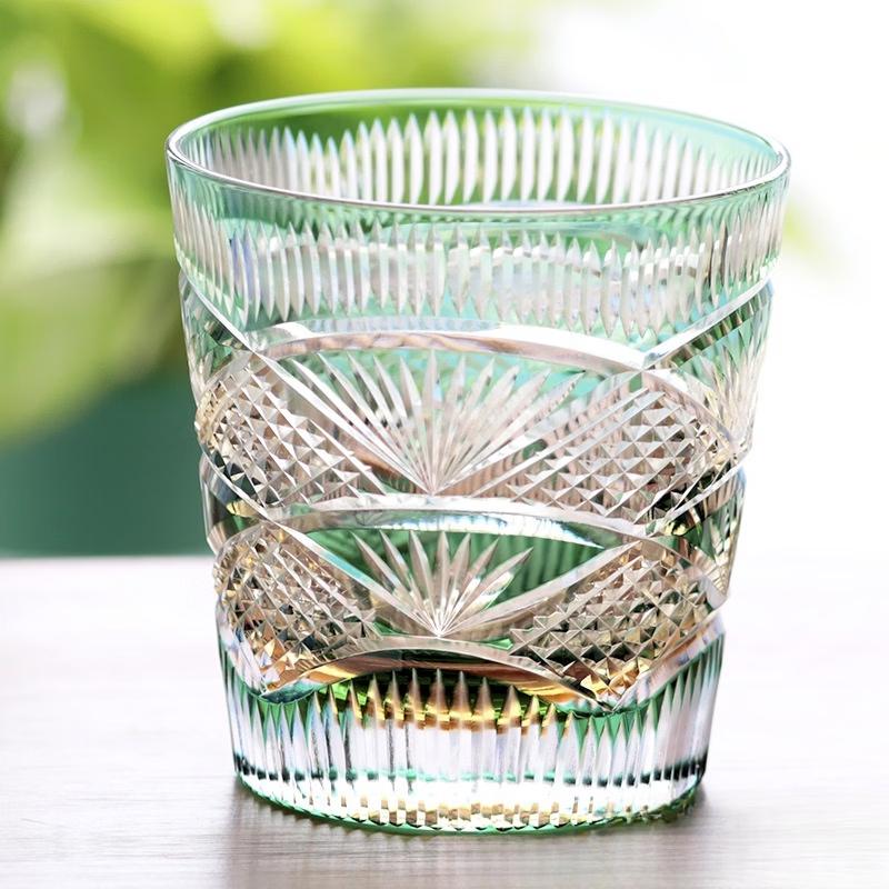Edo Kiriko Hand-Carved Crystal Whiskey Glass