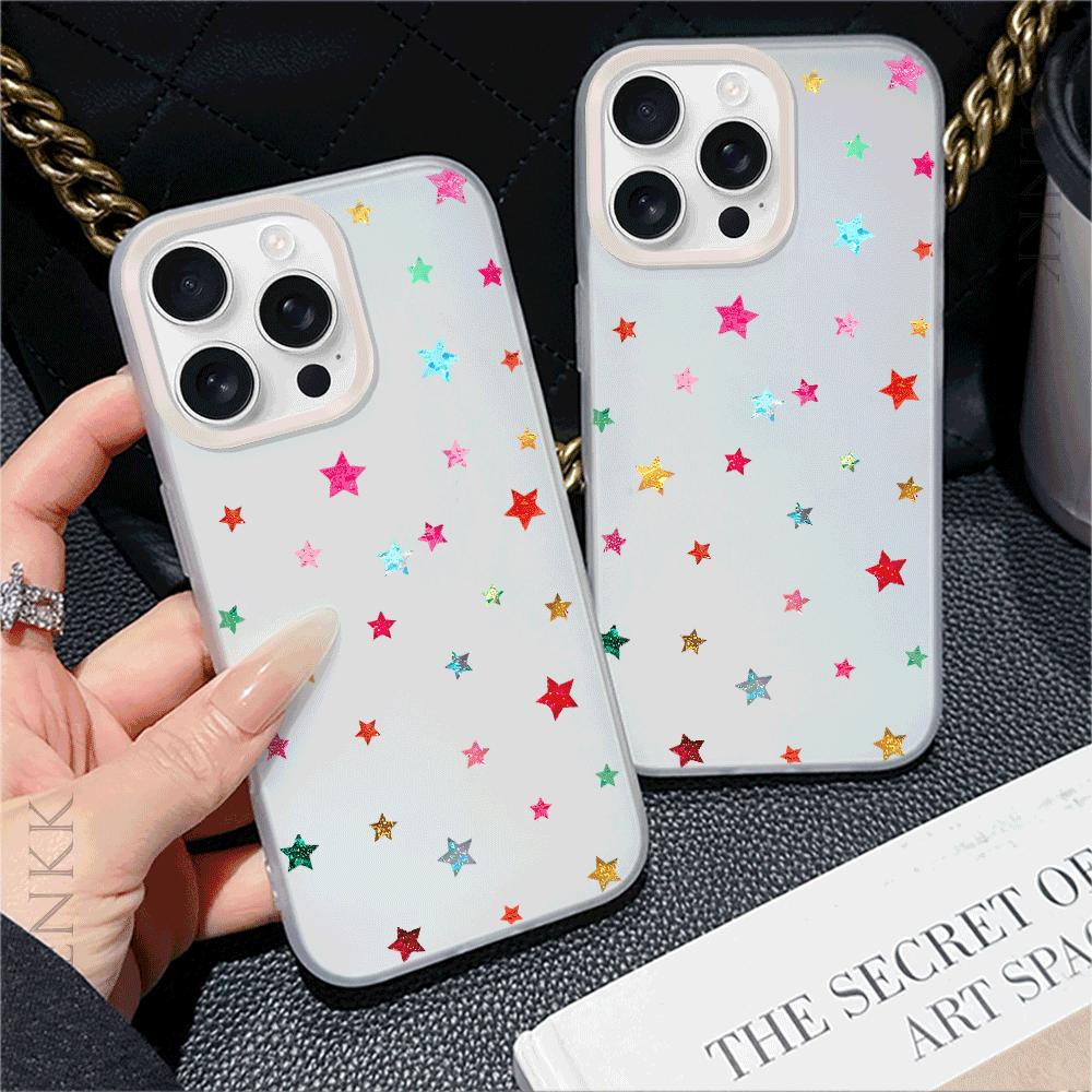 Star Silicone Case for iPhone 16/15/14/13/12/11 Pro Max/Mini - Ultra-Thin Slim Anti-Scratch & Drop Protective Cover, Trendy Gift