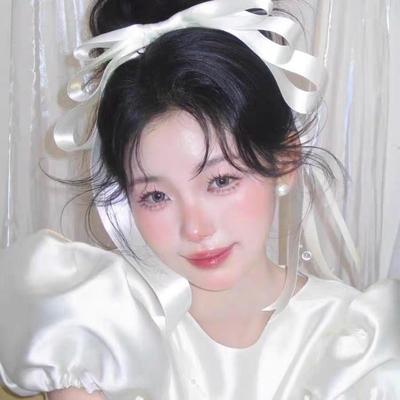 Fermaglio per Capelli Bianco con Fiocco Oversize per Donna - Accessorio per Capelli da Sposa Fatata e Accessorio per Foto