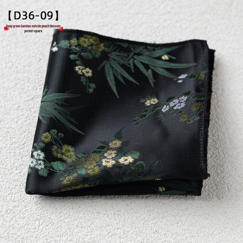 Гонконгский ретро-платок с цветочным узором - Элегантный британский мужской аксессуар для костюма, для официальной одежды.