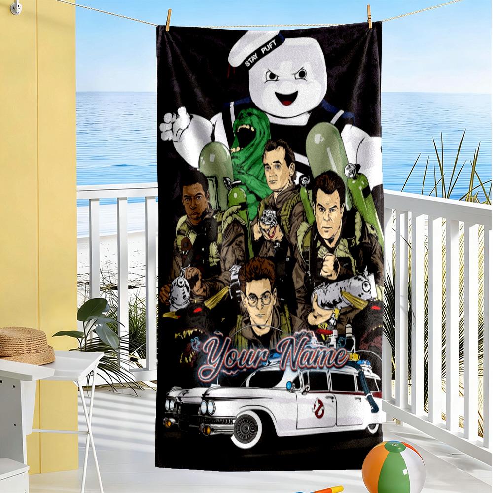 Ghostbusters Customized Name Beach Towel Super Soft Microfiber Quickdry Fabric Suitable for Sports Travel Swimming Yoga Bathroom Beach And Pool