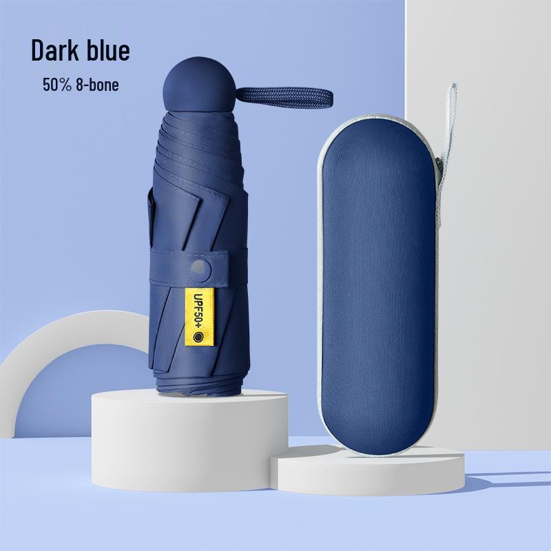 Mini Ultralight Five-Fold Anti-UV Umbrella - Portable Dual-Use for Sun and Rain, Customizable Women's Sunshade.