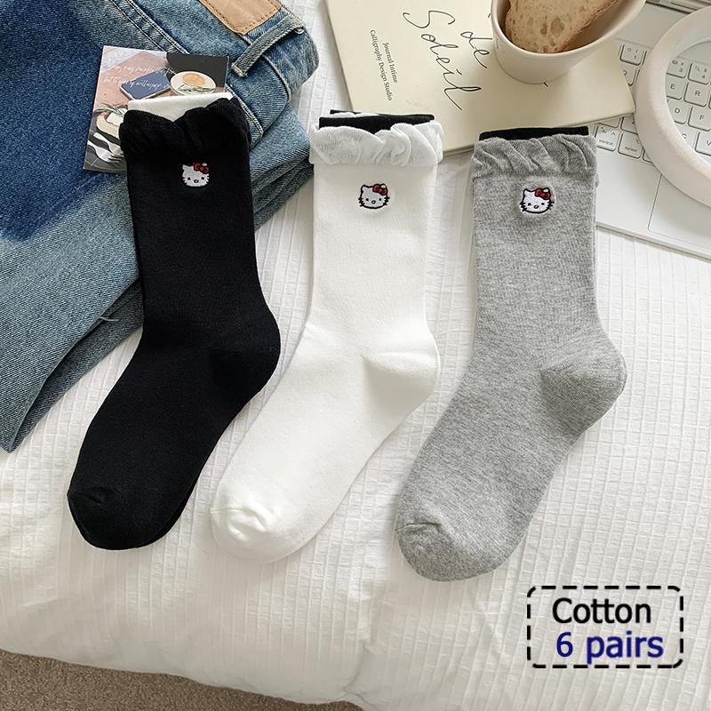 3/5/6 Pairs Cotton Outdoor Sports Socks, Sweat Absorbing and Odor Resistant Cotton Running Basketball Socks, Trendy Socks