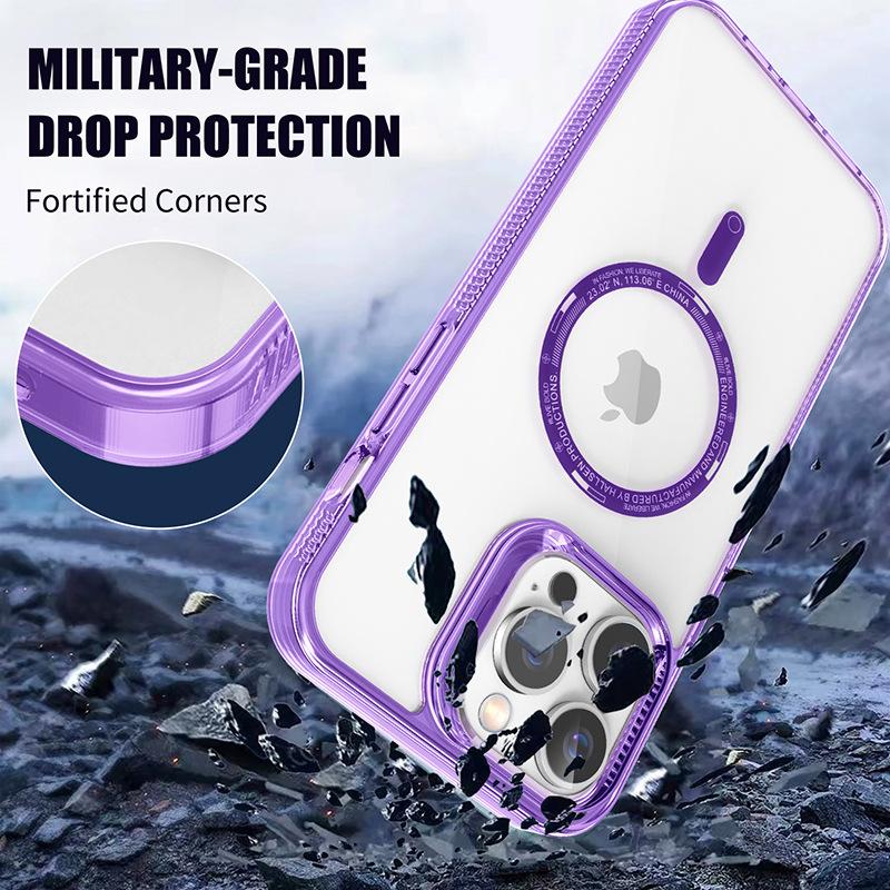 The New Model Is Suitable for Iphone16pro with Built-in Magnetic Mobile Phone Case, Apple 15/14 Transparent Magnetic Mobile Phone Case.