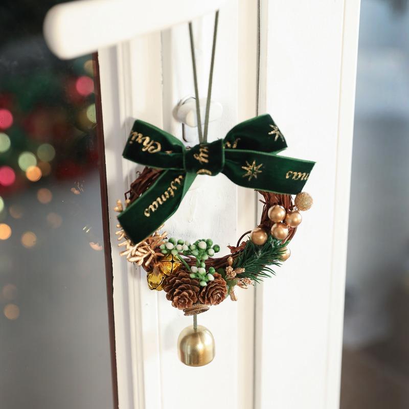 New Christmas bell pendant wrought iron metal scene arrangement pendant Christmas tree decoration wreath door decoration