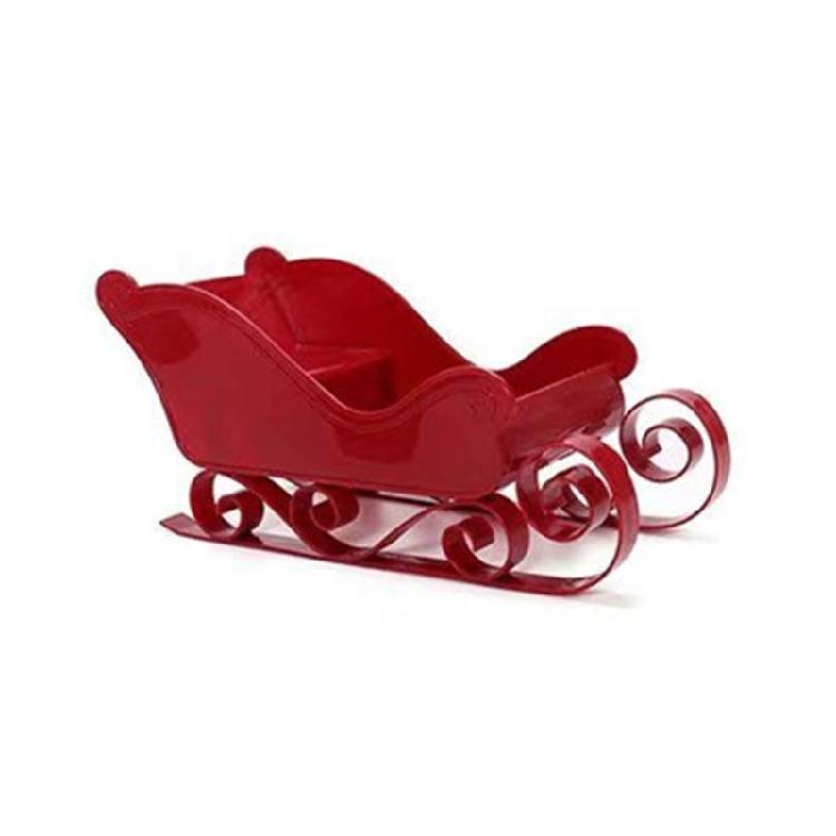 

Christmas Sleigh Candy Dish Santa Sleigh Ornament Table Centerpiece червоний