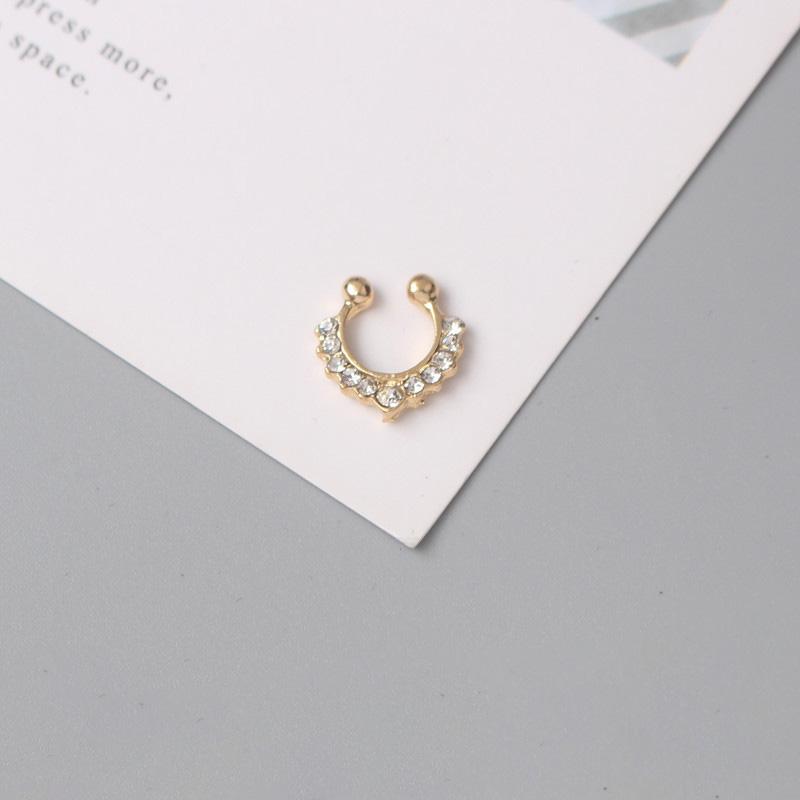 

1 PC Fake Piering Nose Ring for Women Clip Septum Rock Hip Hoop punk Crystal Body Zircon Fake Perforation Nose Studs