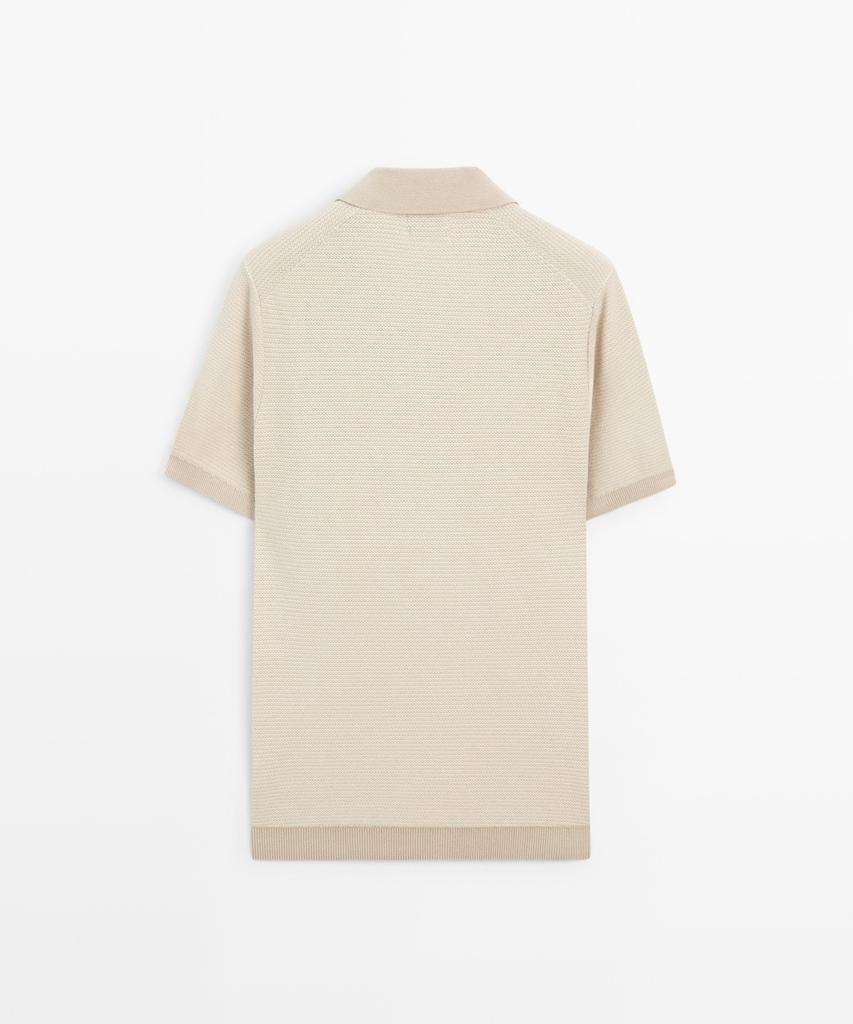 Masimodutti 100% Cotton Contrast Knit Polo Sweater