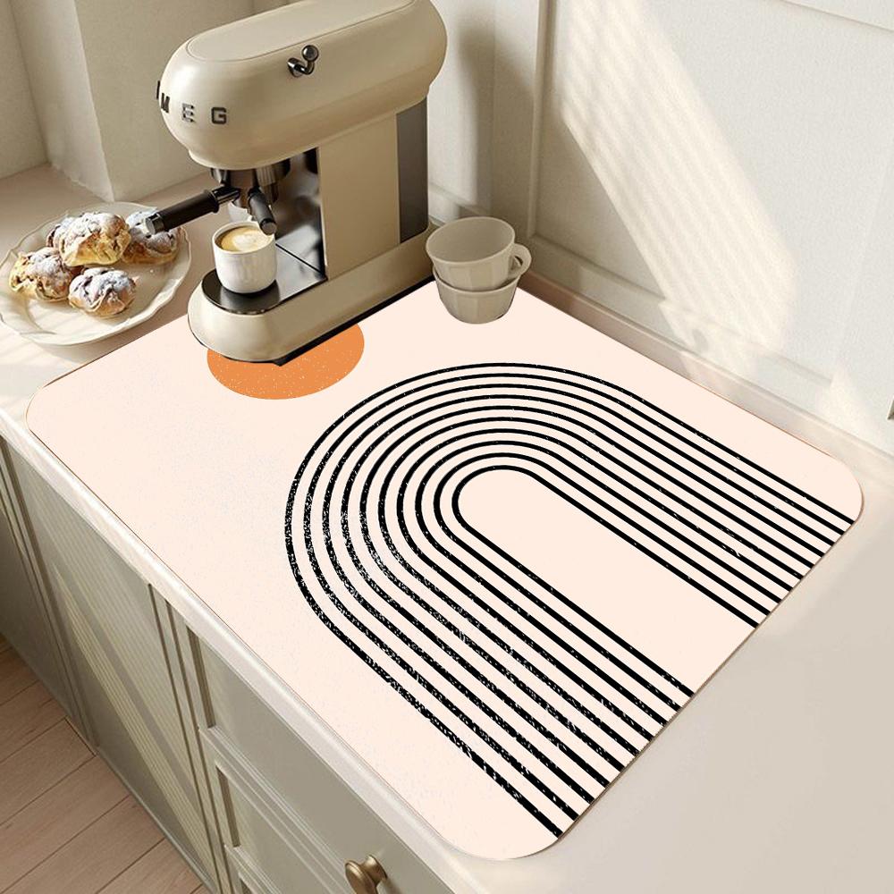 Zastawa stołowa do kuchni mata do suszenia drukowany ekspres do kawy podkładka spustowa blat chłonna mata osuszająca podkładka zastawa stołowa wystrój stołu