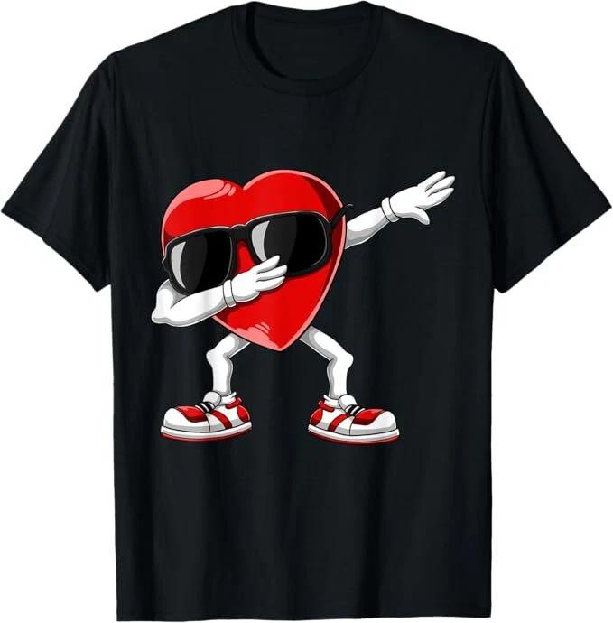 Dabbing Heart Funny Gifts s Kids Boys Valentines Day T-Shirt 150