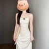 French suspender polka dot dress women's summer new beautiful temperament waist wear with small skirt