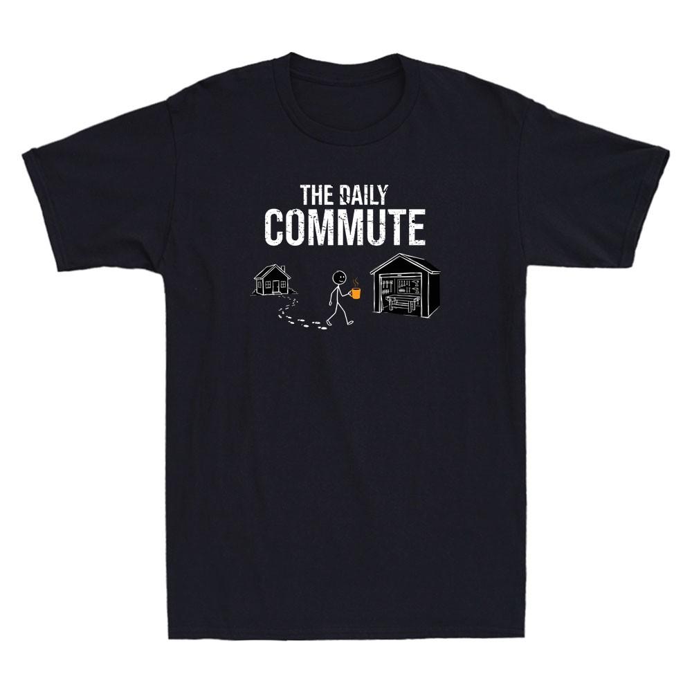 The Daily Commute Funny Woodworker Carpenter Humor Quote Vintage Men s T-Shirt XXXL