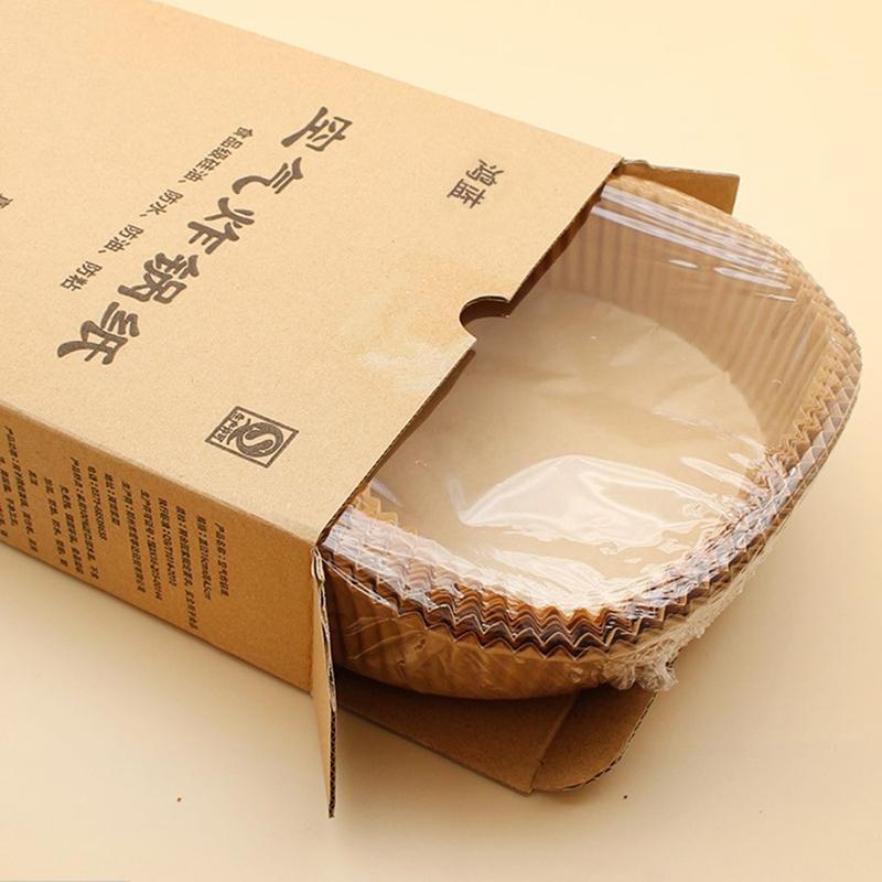 50Pcs 16Cm Air Fryer Disposable Paper Liner Mat Wood Pulp Steamer Baking Mats