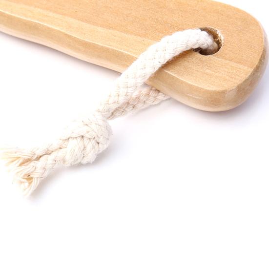 Bamboo Bristle Bathing Shower Brush Back Massage Scrubber Skin Cleaning Tool