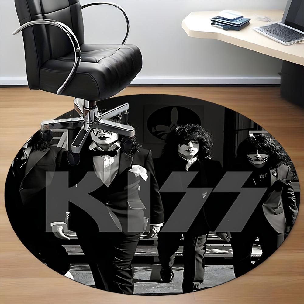 1pc KISS Band Office Round Area Rug, Under Office Chairs Bedroom Living Room Home Decor A1016305