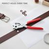 Manual Leather Hole Punch Pliers - Carbon Steel Belt Punch Tool for Crafting, Repair Straps - 8.5 Inch Heavy Duty Hand Tool (1 Pack)