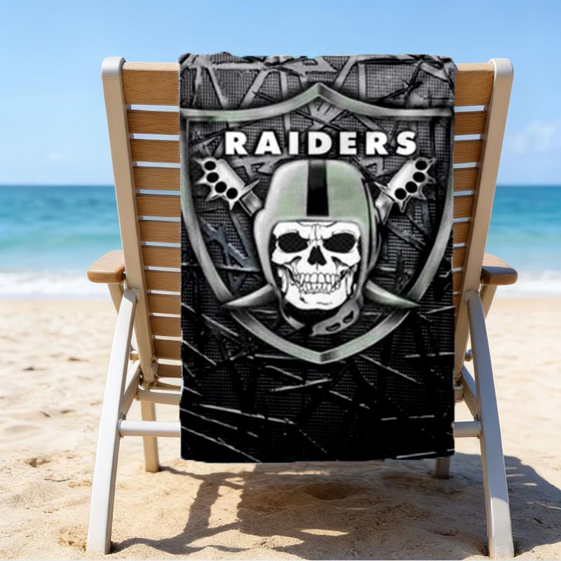 Raiders Football Legacy Bedrucktes Strandtuch, Superweiche Mikrofaser, Perfektes Geschenk Geburtstag, für Pool, Strand, Reisen, für Familie und Freunde