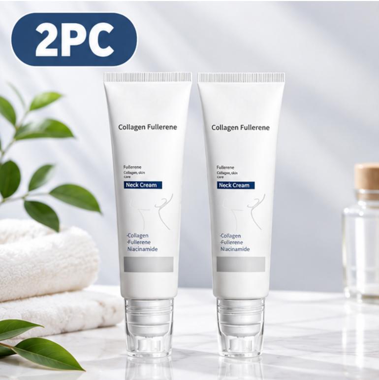 Collagen Fullerene Neck Cream Tightening Neck Skin Wrinkle Reduction Formula with Fullerene and Niacinamide for Neck Firming and Smoothing Skin
