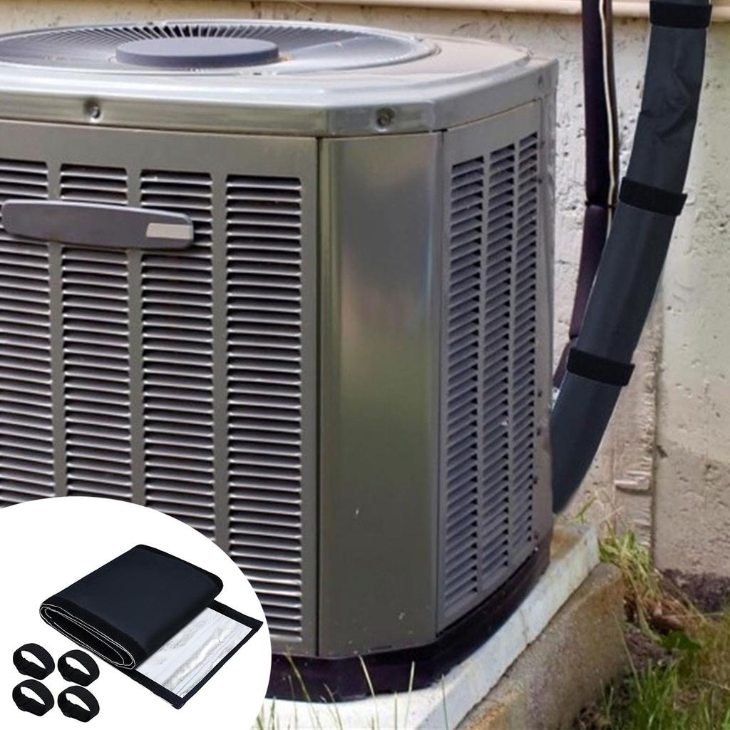 HVAC Copper Pipe Insulation Cover Protector Outdoor 600D Oxford Copper Line Insulation Sleeve Wrap Outside Adjustable