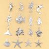 18/48Pcs/Lot Silvery Marine Life Charms For Handmade DIY Bracelets Conch/shells/turtles/fish/seahorse Pendants Earrings And Necklace Jewelry Making.