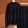 2025 A/W Wool Knitwear: Center Line, Irregular High Neck, Raglan Sleeves, Wool Base Layer.