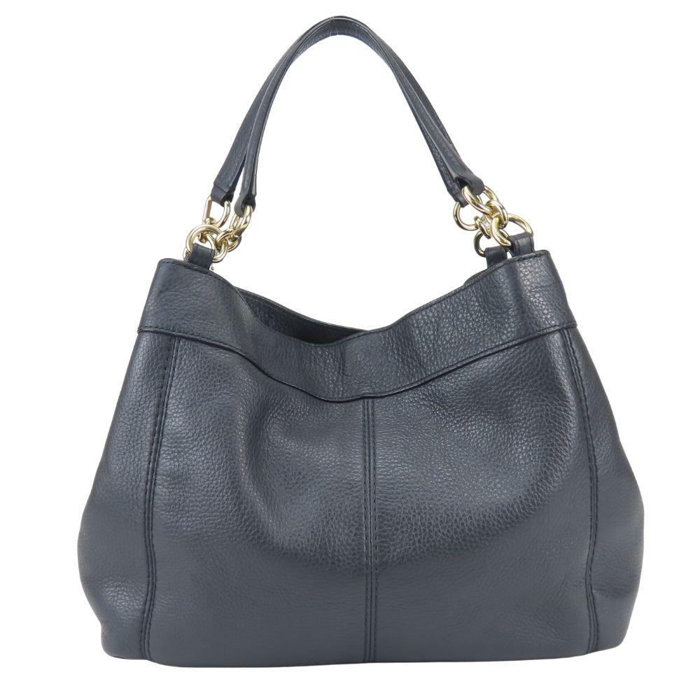 Used COACH Tote Bag F28992 leather Dark navy Shoulder