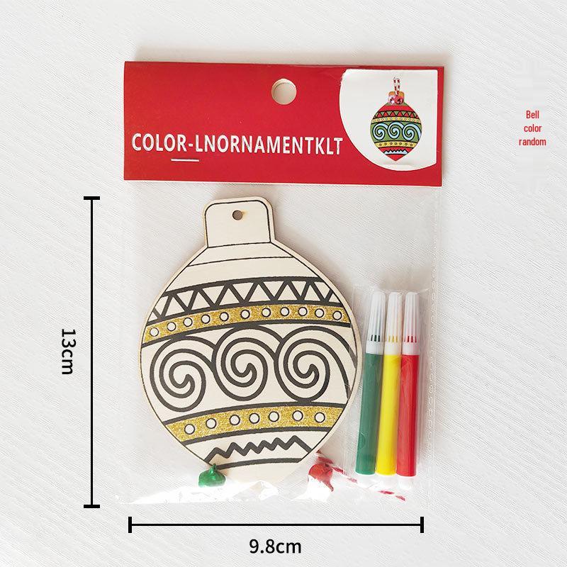 Christmas DIY Cartoon Wooden Easel: Creative Colorful Doodle Board Hanging Decoration