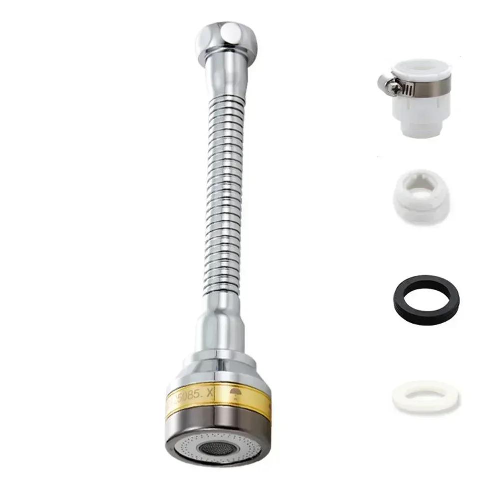 Three Levels Adjustable Brass Kitchen Faucet Aerator Extender Water Saving Anti Splash Stainless Steel Material