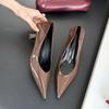 Chengdu style retro single shoes women's versatile thin heels high heels wear versatile professional style solid color light board women's shoes paten