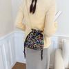 Sequin Fashion Colorful Design Women Casual Drawstring Bucket Bag For Use Daily