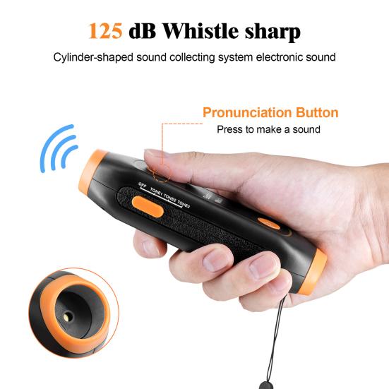 Electronic Whistle Crisp Sound High Decibel Compact Size Lanyard Design with LED Light Battery-operated Camping Electronic Whistle Outdoor Emergency