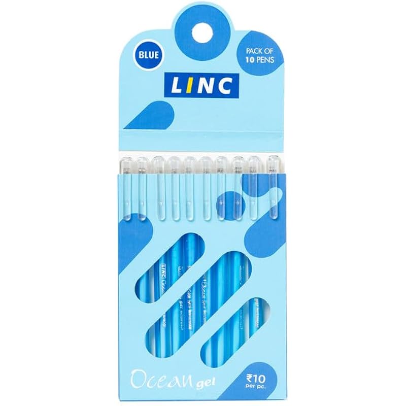 Linc Ocean 0.55mm Classic Gel Pen | Blue Ink, Pack of 30
