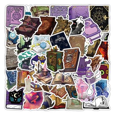 10/50 sztuk Cartoon Grimoire zaklęcie księga naklejek Magiczna książka czarownica graffiti naklejki do DIY bagaż laptop rower naklejka