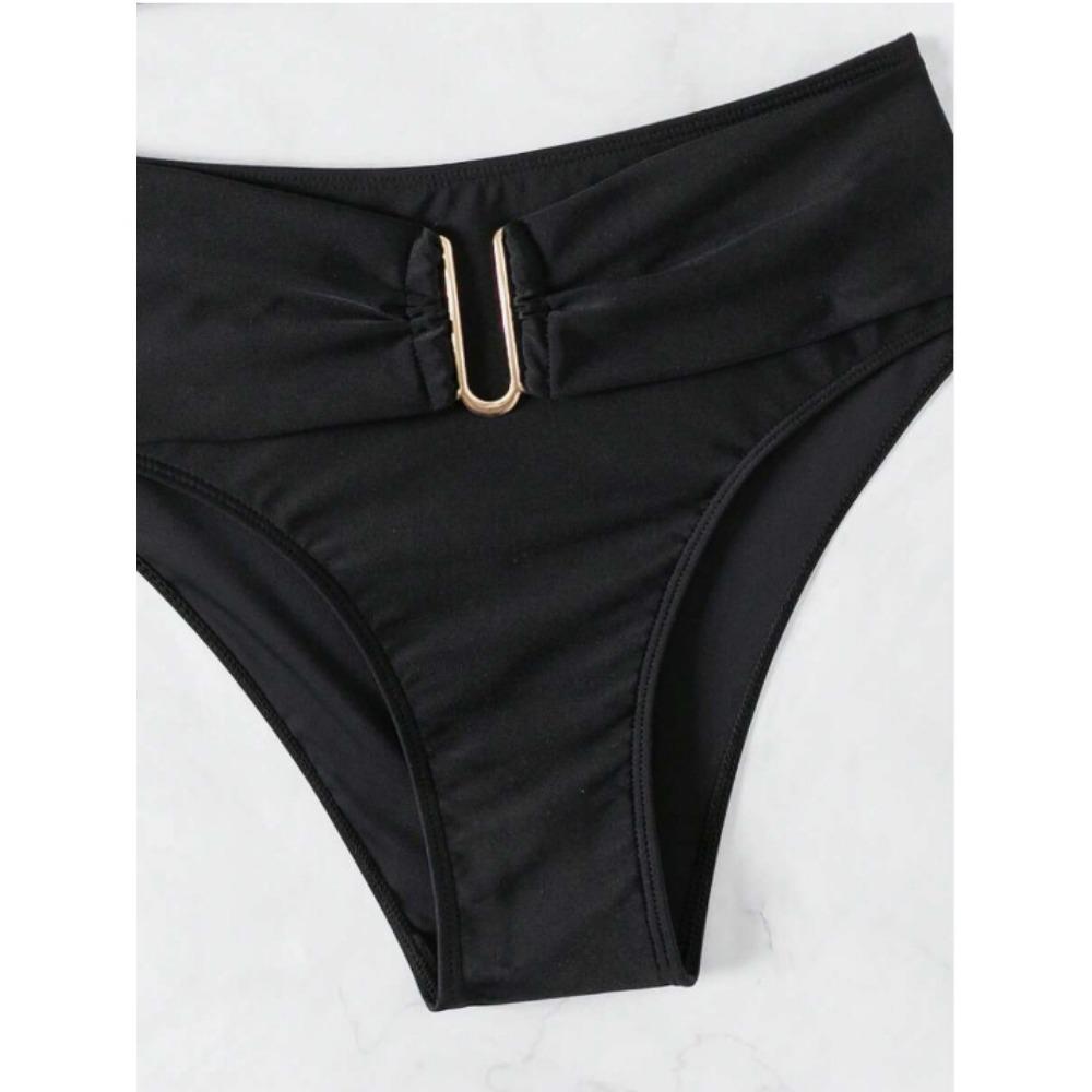 European and American Sexy Bikini Swimsuit Women's Tight Chest Gathered Halter Swimsuit