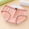 Girls' Korean Style Mid-Waist Ribbed Triangle Panties - Soft & Breathable