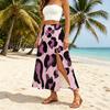 Women's Bohemian Leopard Print Split Maxi Skirt, Lightweight Summer Beach Skirt for Vacation & Outings