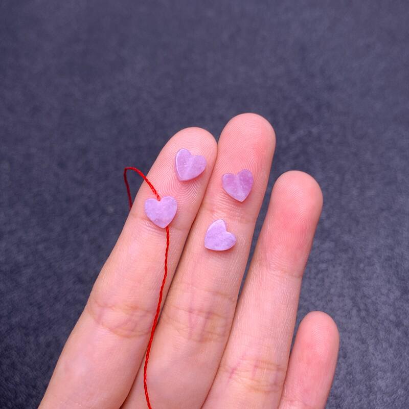 Lilac Crystal Heart Spacer Beads for DIY Jewelry Making