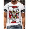 Summer casual 3D Poker A-pattern Retro Printed Men's T-shirts Short sleeves