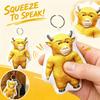 Cow Plush Keychain Pendant with Sound, Press to Play Voice, Funny Novelty Toy Bag Charm
