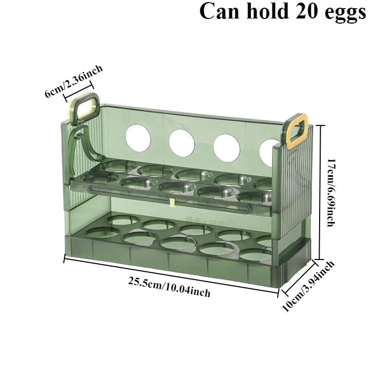 

Egg Fridge Storage Box rotatable MultiLayer Tray Fridge Food Storage Box With Handle Clear Plastic Pantry Food Freezer Organizer
