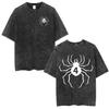 Gewaschenes T-Shirt Anime X Hunter Vintage Gewaschenes T-Shirt Spinnen Phantom-Truppe Hisoka Chrollo Kurzarm-T-Shirt Herren Damen Sommer-T-Shirts6