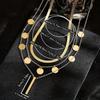 New Multi-layer Stacked Disc Tassel One-word Necklace Women's Small Vertical Strip Pendant Collarbone Chain Jewelry Batch