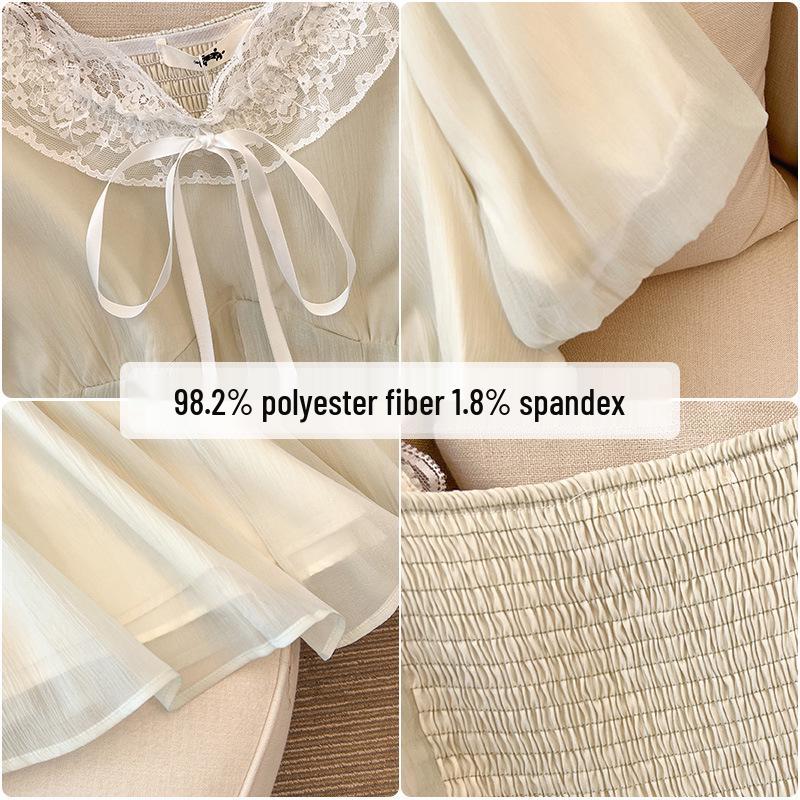 Übergröße Damen Spitzen Taillen-Schlankheitskleid - Frühling/Sommer Mittellang, Sanfter Stil.