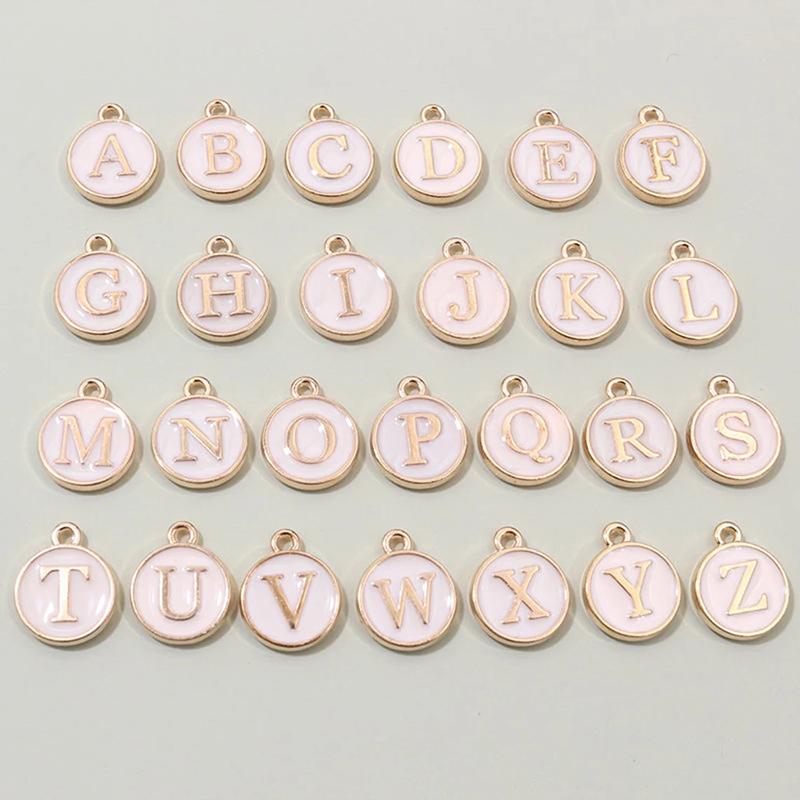 26pcs 12x14mm A-Z Letter Charms Enamel Alphabet Initial Letter Charms Pendant Handmade DIY Bracelet Jewelry Making Accessories