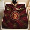 Custom Name,Manchester United FC Printed Flannel Blanket, Soft Throw for Bedroom Sofa, Washable, Christmas Present, Great Gift.