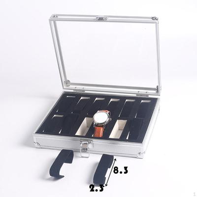 12 Girds Watch Box Aluminum Alloy Collection Display Gift Boxes Modern Organizer Case
