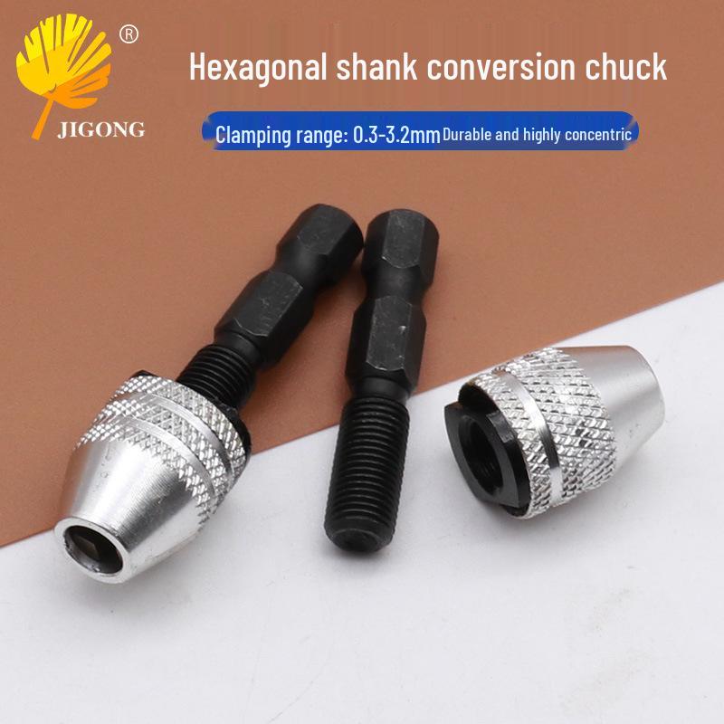 Three-Jaw Mini Drill Collet Set with Adjustable Clamping & Extension Rod