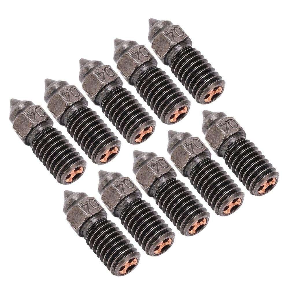 10PCS 0.4mm Extruder Nozzles High Flow Hot End Hardened Steel Nozzle Replacement for Neptune 3D