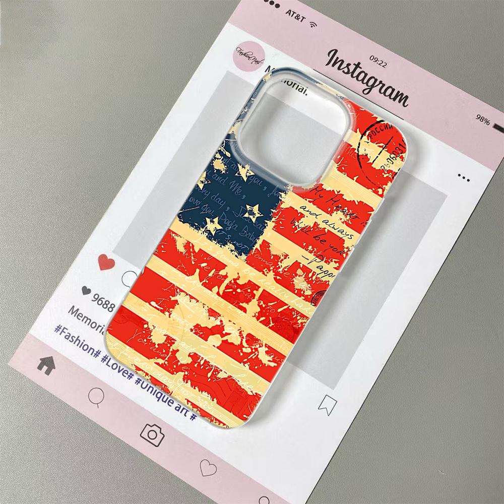 

American Flag Phone Case for iPhone 17 16 15 14 Plus 13 12 11 ProMax Independence Day Trendy Vintage Shockproof Protective Cover For iPhone X XS